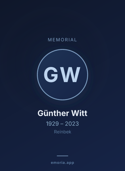 Memorial portrait of Günther Witt