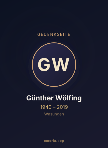 Gedenkportrait von Günther Wölfing