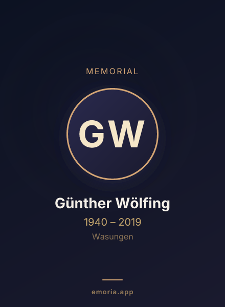 Memorial portrait of Günther Wölfing