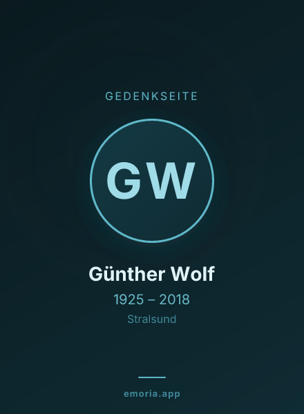 Gedenkportrait von Günther Wolf