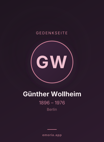 Gedenkportrait von Günther Wollheim
