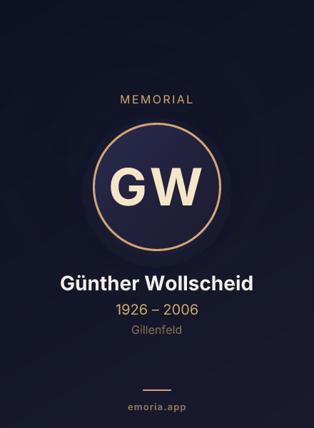 Memorial portrait of Günther Wollscheid