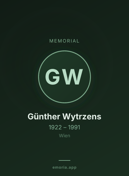 Memorial portrait of Günther Wytrzens