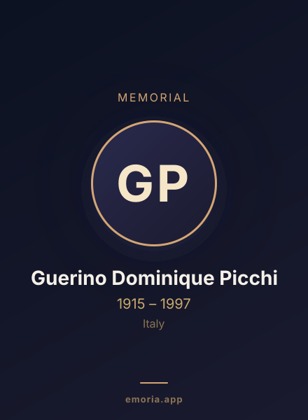 Memorial portrait of Guerino Dominique Picchi