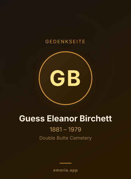 Gedenkportrait von Guess Eleanor Birchett