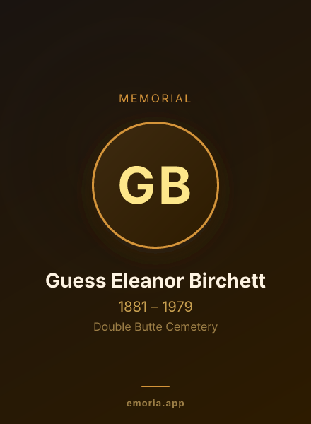 Memorial portrait of Guess Eleanor Birchett