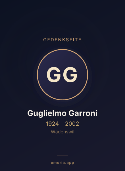 Gedenkportrait von Guglielmo Garroni