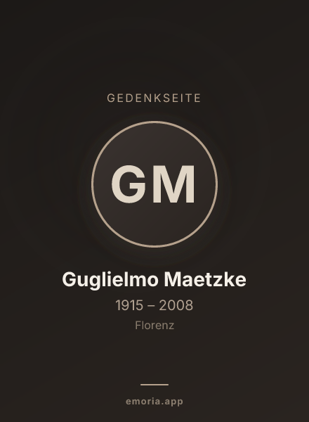 Gedenkportrait von Guglielmo Maetzke