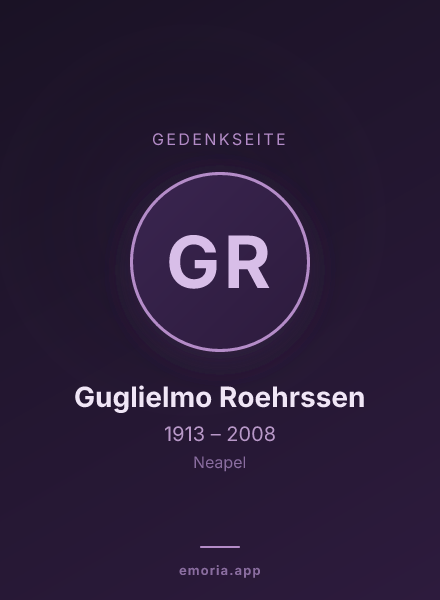 Gedenkportrait von Guglielmo Roehrssen