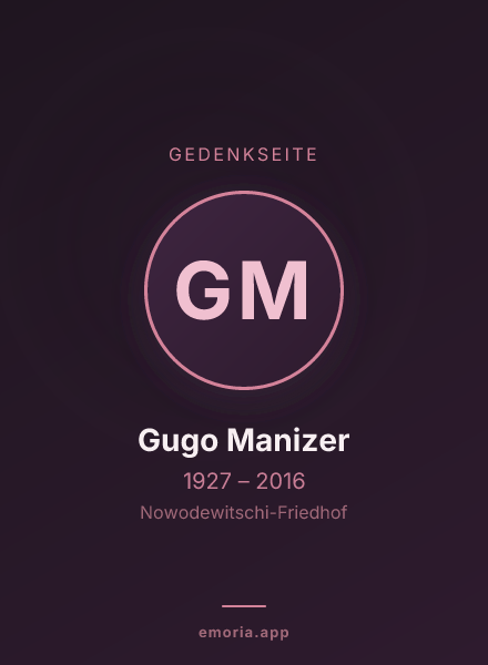 Gedenkportrait von Gugo Manizer