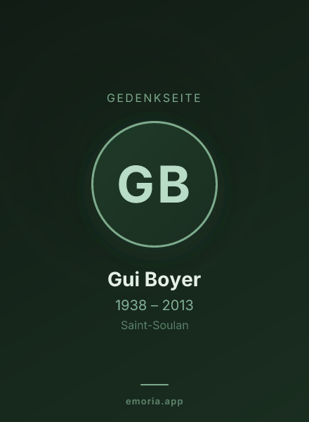 Gedenkportrait von Gui Boyer