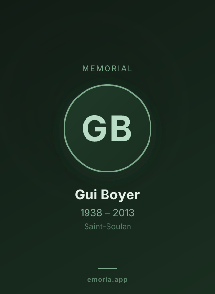 Memorial portrait of Gui Boyer
