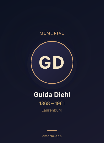 Memorial portrait of Guida Diehl