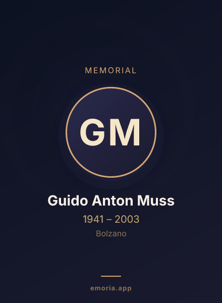 Memorial portrait of Guido Anton Muss