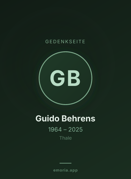 Gedenkportrait von Guido Behrens