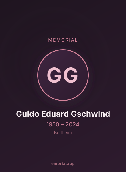 Memorial portrait of Guido Eduard Gschwind
