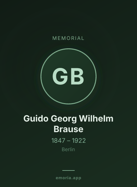 Memorial portrait of Guido Georg Wilhelm Brause