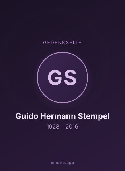 Gedenkportrait von Guido Hermann Stempel