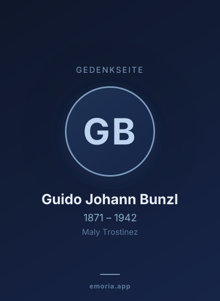 Gedenkportrait von Guido Johann Bunzl