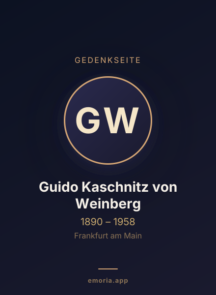 Gedenkportrait von Guido Kaschnitz von Weinberg