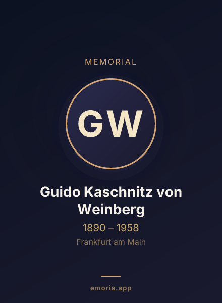 Memorial portrait of Guido Kaschnitz von Weinberg