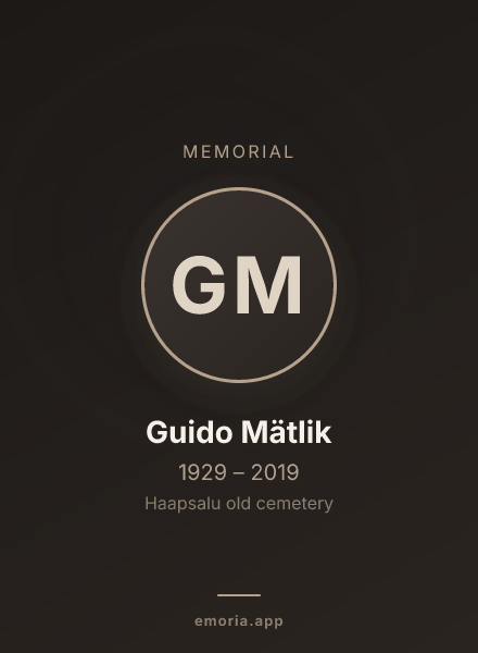 Memorial portrait of Guido Mätlik
