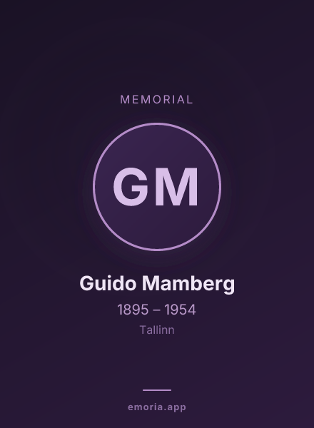 Memorial portrait of Guido Mamberg