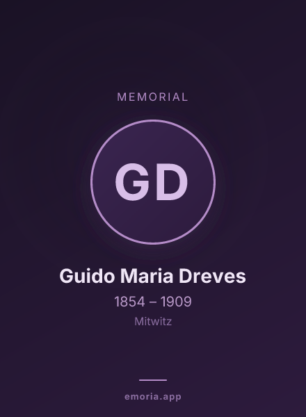 Memorial portrait of Guido Maria Dreves