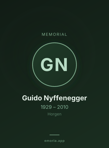 Memorial portrait of Guido Nyffenegger