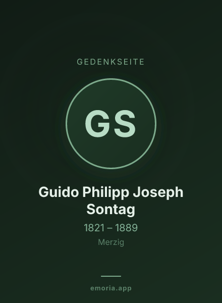 Gedenkportrait von Guido Philipp Joseph Sontag