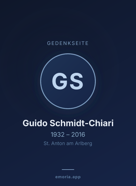 Gedenkportrait von Guido Schmidt-Chiari