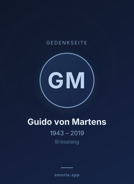 Gedenkportrait von Guido von Martens