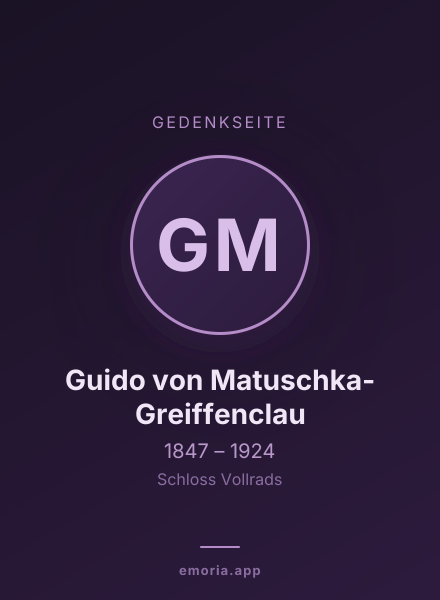 Gedenkportrait von Guido von Matuschka-Greiffenclau
