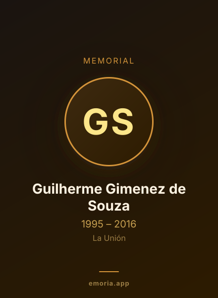 Memorial portrait of Guilherme Gimenez de Souza