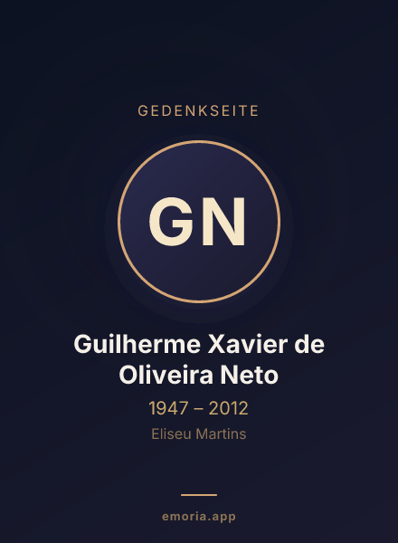 Gedenkportrait von Guilherme Xavier de Oliveira Neto