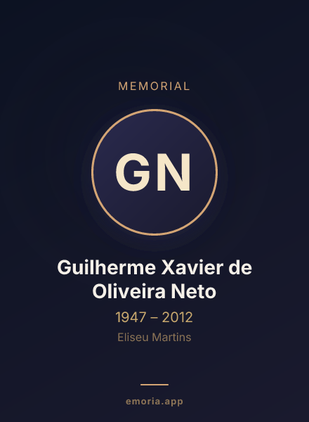 Memorial portrait of Guilherme Xavier de Oliveira Neto