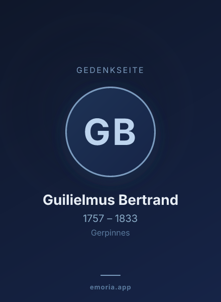 Gedenkportrait von Guilielmus Bertrand
