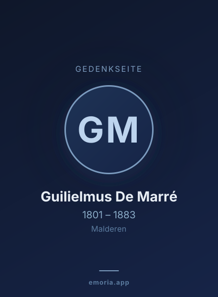 Gedenkportrait von Guilielmus De Marré