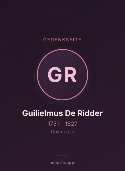 Gedenkportrait von Guilielmus De Ridder
