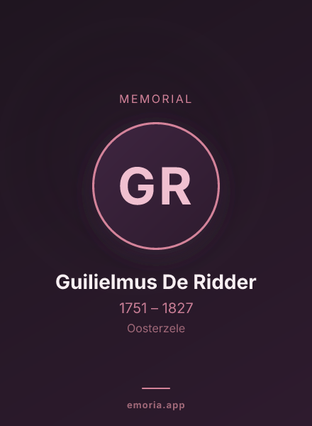 Memorial portrait of Guilielmus De Ridder