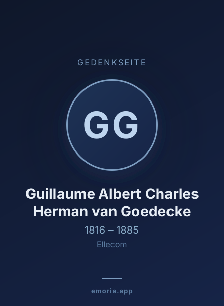 Gedenkportrait von Guillaume Albert Charles Herman van Goedecke