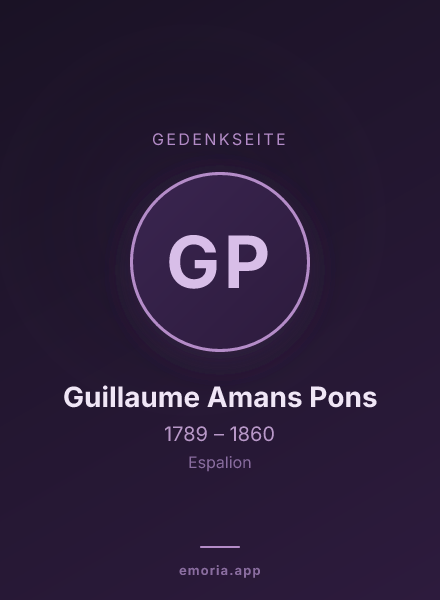 Gedenkportrait von Guillaume Amans Pons