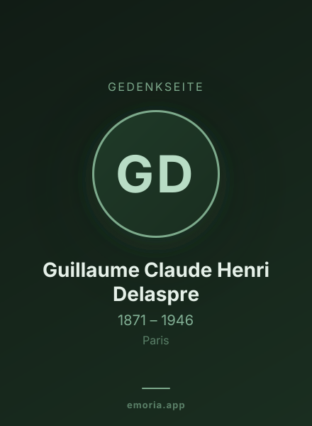 Gedenkportrait von Guillaume Claude Henri Delaspre