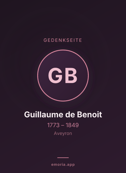 Gedenkportrait von Guillaume de Benoit