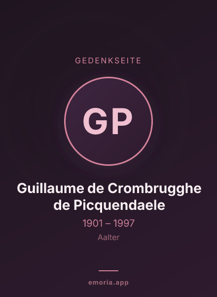 Gedenkportrait von Guillaume de Crombrugghe de Picquendaele