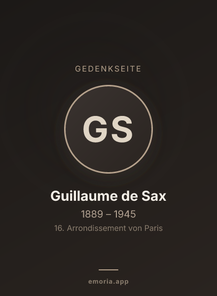 Gedenkportrait von Guillaume de Sax