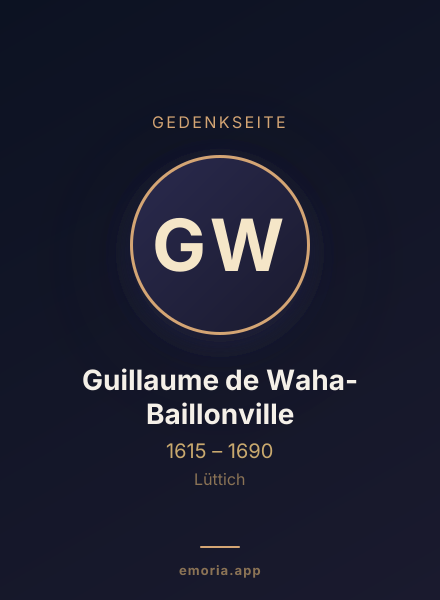 Gedenkportrait von Guillaume de Waha-Baillonville