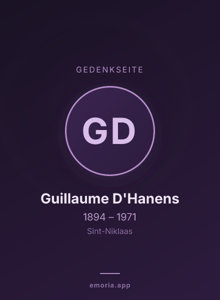 Gedenkportrait von Guillaume D'Hanens