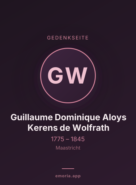 Gedenkportrait von Guillaume Dominique Aloys Kerens de Wolfrath