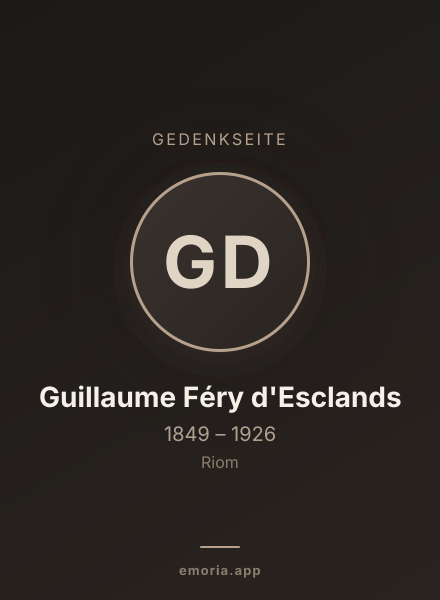 Gedenkportrait von Guillaume Féry d'Esclands